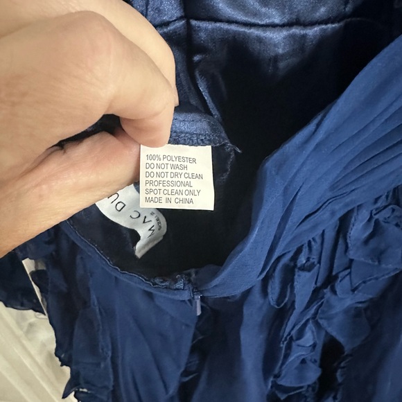 Mac Duggal Indigo Ruffle Cutout Mini Dress - Style 68418 - Picture 7 of 9